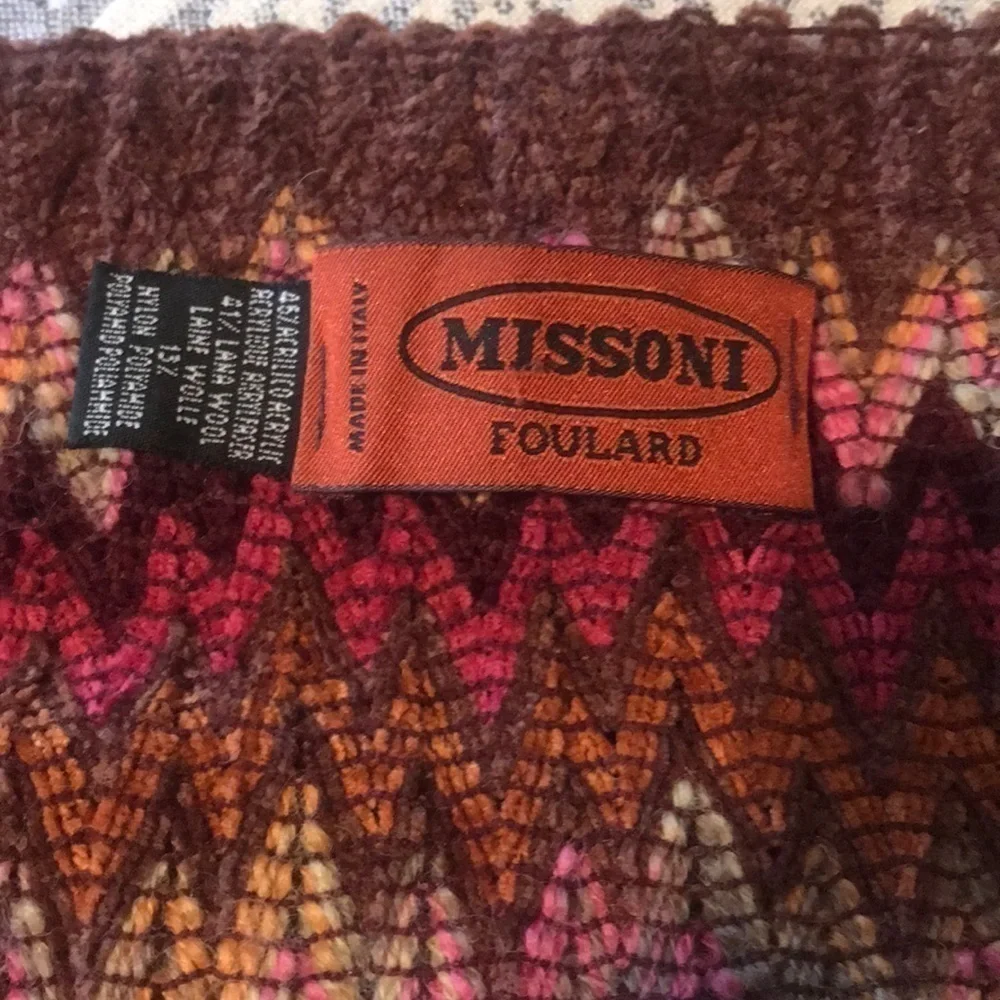 Missoni Foulard made in Italy Zig Zag Print Scarf​​​​​​​​​